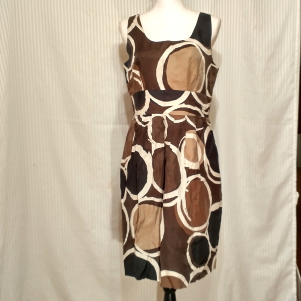 Banana Republic Silk Brown Midi Dress size 10